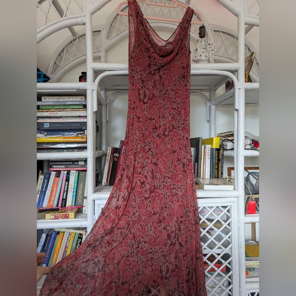 Beautiful 90s Silk Beaded Bias Slip Dress - Picture 2 of 16